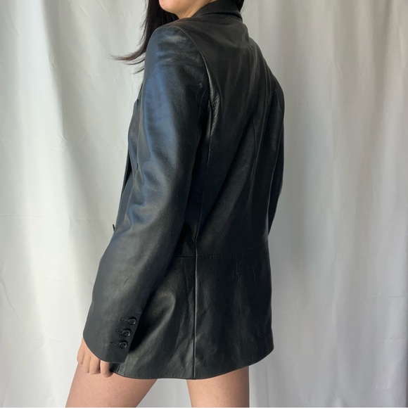 Dolce & Gabbana Leather Blazer in Black - Picture 4 of 7